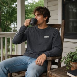 Eddie Bauer Mens L Gray Long Sleeve Outdoor Casual T Shirt Heathered